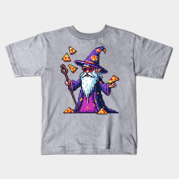 Pizza Wizard Kids T-Shirt by PXLART